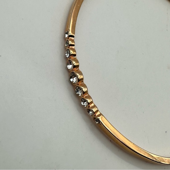 Kate Spade Rose Gold Cubic Zirconia CZ Bangle Bracelet Designer Casual - Picture 3 of 13
